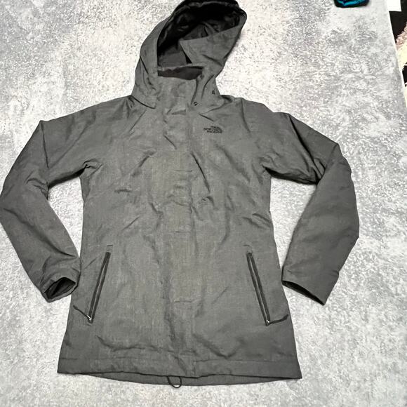 The North Face Kalispell Coat Womens Medium Gray Insulated Hooded Jacket Dryvent - Picture 1 of 12